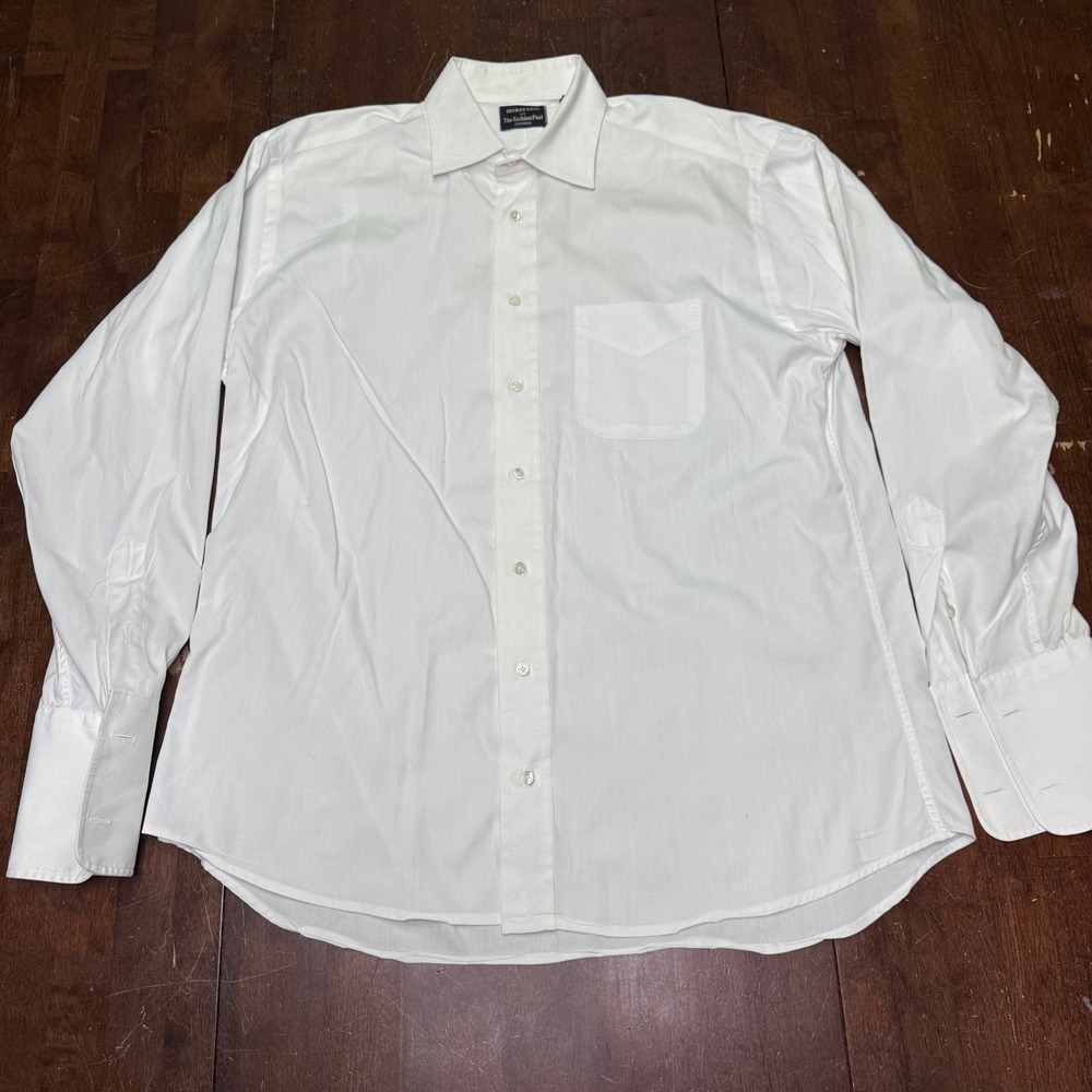 Gitman Bros Button Down Shirt Mens 16 34 White French Cuff Cotton Made in USA